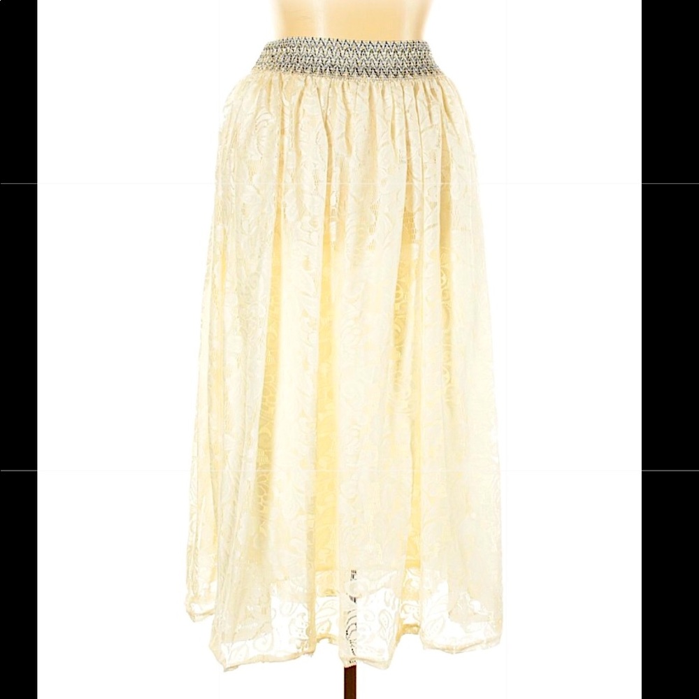 Formal Ivory Lace Skirt